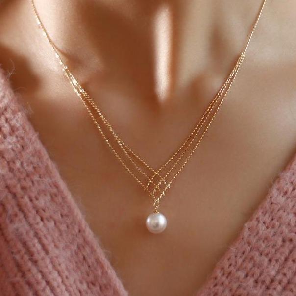 Collar Encaje con Perla Japonesa