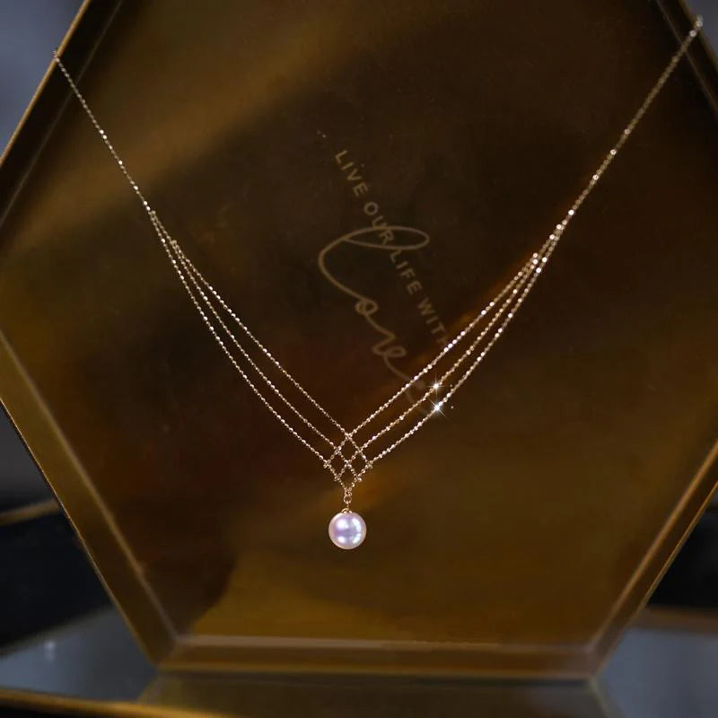 Collar Encaje con Perla Japonesa