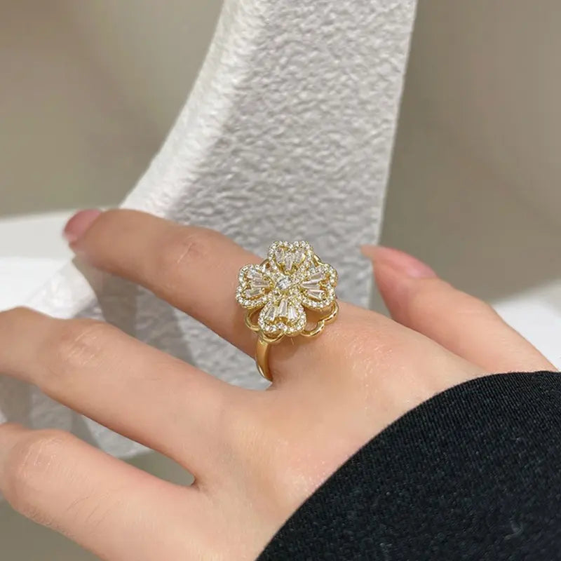 Anillo Trébol Giratorio Anti Ansiedad